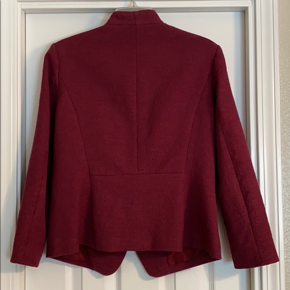 Loft 10 Red Textured No Collar Structured Blazer - Picture 8 of 9
